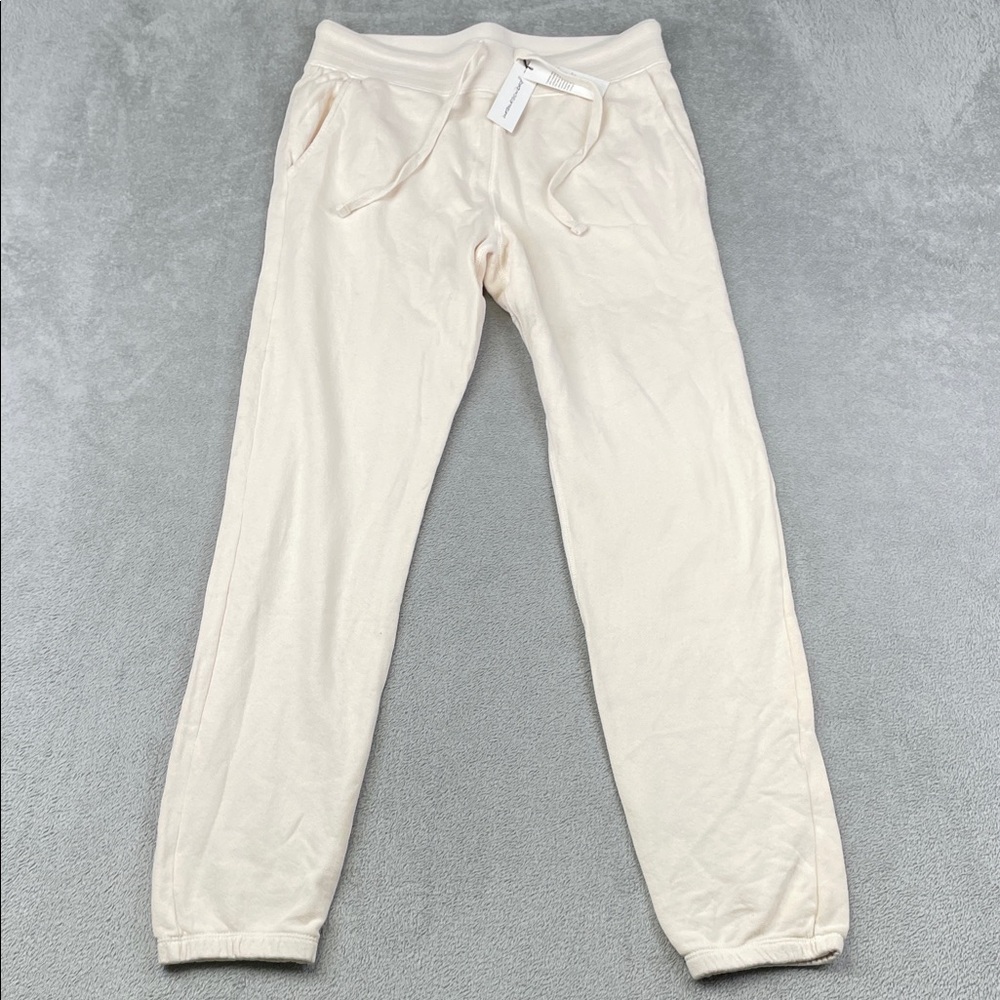 NEW‎ Unsubscribed M 100% Cotton Cream Fleece Terry Jogger Pants